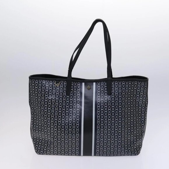 TORY BURCH Bally Tote Bag PVC Leather 2Set Black Yellow - Picture 2 of 14